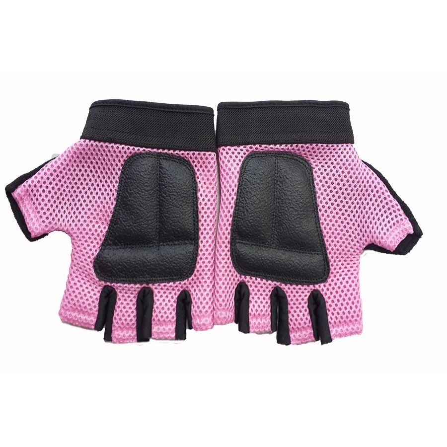 CFF Pink Nylon Mesh Weightlifting Gloves